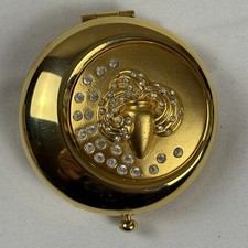 Estee Lauder Lucidity Aquarius Golden Rhinestone Zodiac Collection Compact Rare!