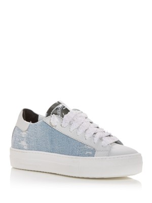 P448 Womens Light Blue Distressed Thea Toe Platform Athletic Sneakers Shoes 36