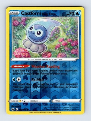 Castform Rainy Form - Chilling Reign 033/198 - Reverse Holo - Common - NM
