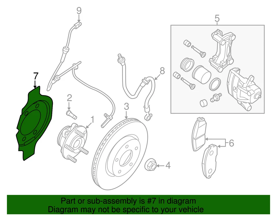 Nissan Altima 2013-2018 genuino - protector contra salpicaduras 41161-3TA5A Foto 3 de 3