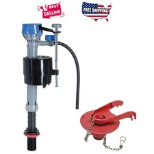 Toilet Fill Valve 2-Inch Adjustable Flapper Kit Universal Fit Water Saving Parts