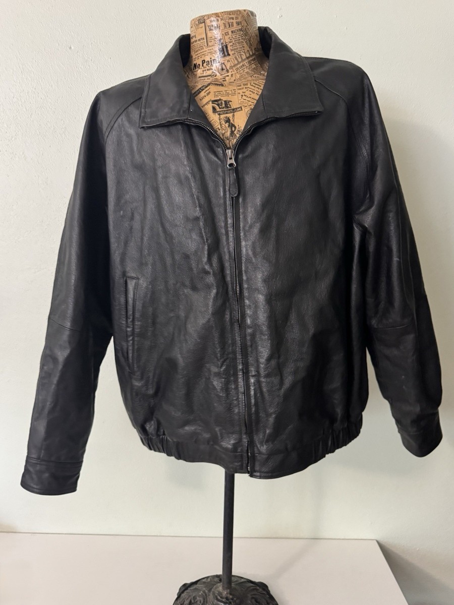 a*2様 stjohn'sbay leather bomber jkt old LOWER PRICE St. John's Bay Men's Leather Bomber Jacket XXL
