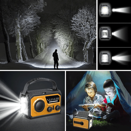 1X Emergency Crank Radio 16000mAh Solar Power Bank AM/FM  Lamp Compass - Picture 8 of 17
