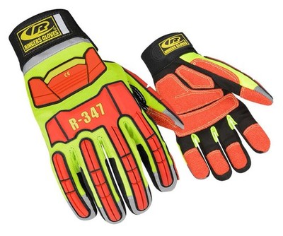 Ringers R347 Rescue Gloves Cut Resistant Safety High Visibility Impact Protec...