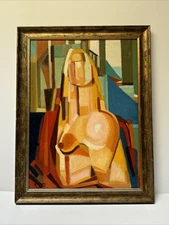 MID CENTURY PAINTING CUBIST CUBISM MODERNISM EXPRESSIONISM  GAGNON BOSTON 1959