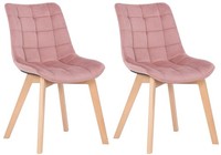 2Er Set EsszimmerstüHle Passaic Samt Pink