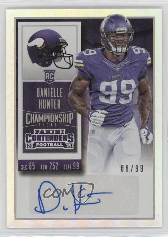 2015 Contenders Championship Ticket 88/99 Danielle Hunter Rookie Auto RC 12h1