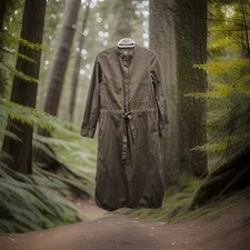 TOAST Khaki Cotton Midi Shirt Dress Long Sleeve Belted Utility Pockets Size 8