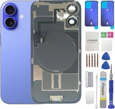 16 Back Glass Replacement with Wireless Charging Flex Cable and Camera Frame