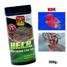 Flowerhorn Cichlid Fish Food - GREEN - for Monster KOK  Good Shape 100g.