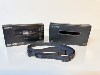 Vintage SONY WM D6C Walkman Professional Cassette Leather Case Carry Strap