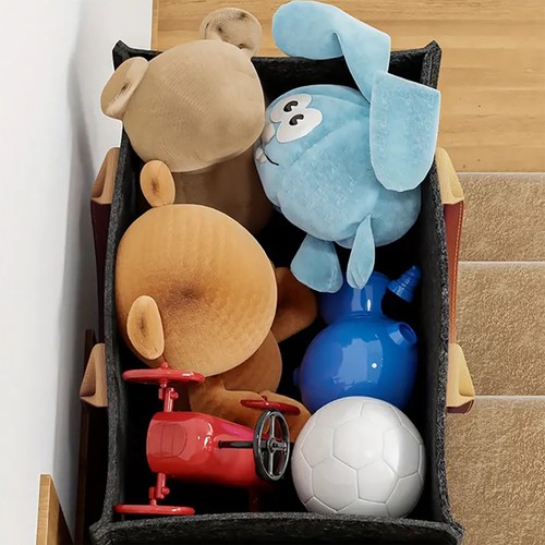 1pz Cestini per Scale in Moquette Porta Scale a Forma di L Organizzatore Pieghevole - Foto 6 di 12