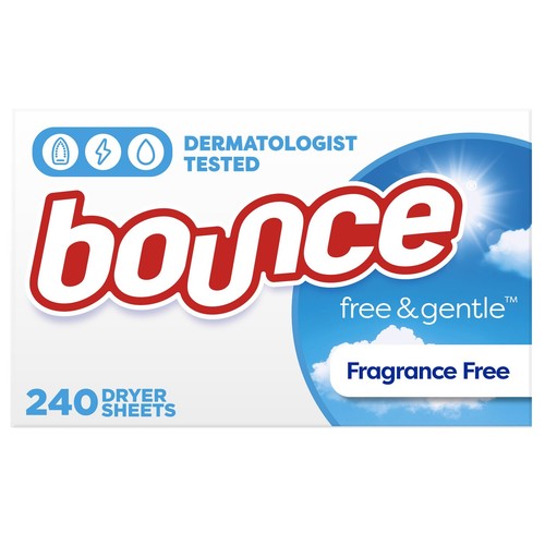 Free & Gentle Dryer Sheets 240 Sheets Unscented Fabric Softener Sheets Hypoal...