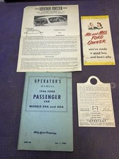 1946 Ford Passenger Car Models 69a 6ga Operators Owners Manual Heater Card Oem