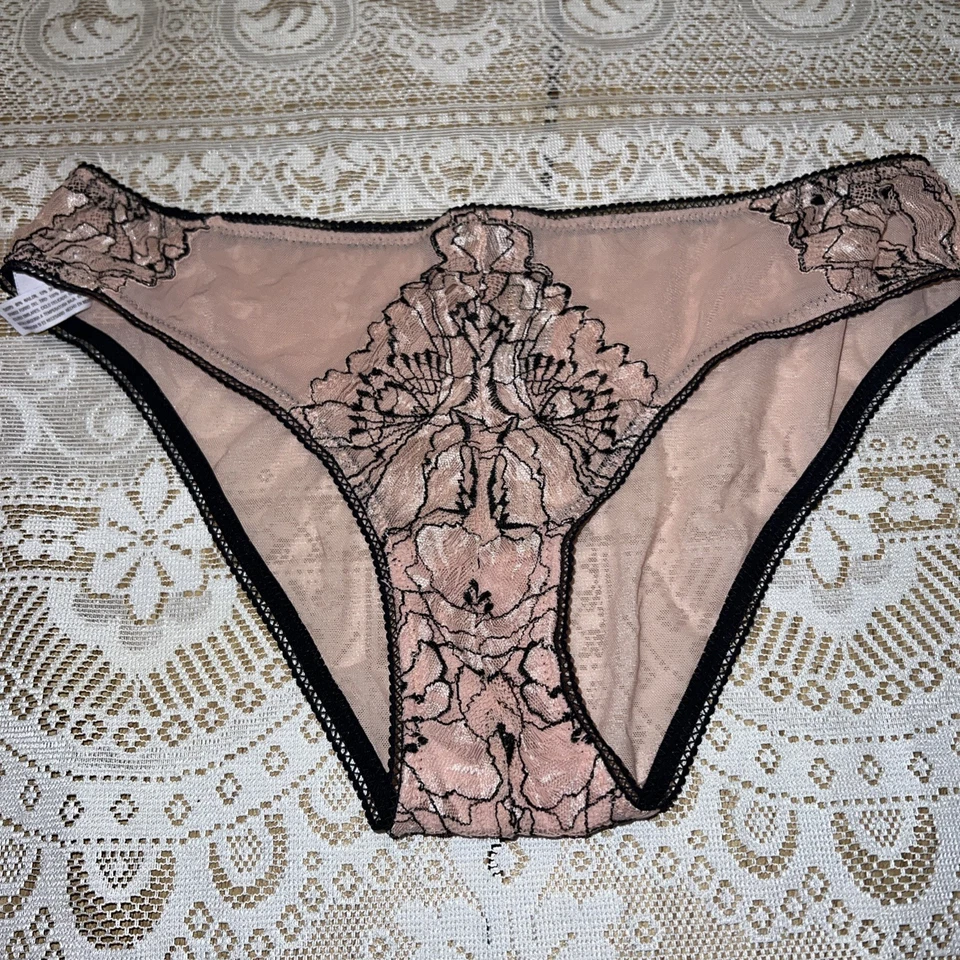 Braguita vintage Auden rosa negro encaje talla grande mezcla de nailon DEFECTUOSA Foto 3 de 4