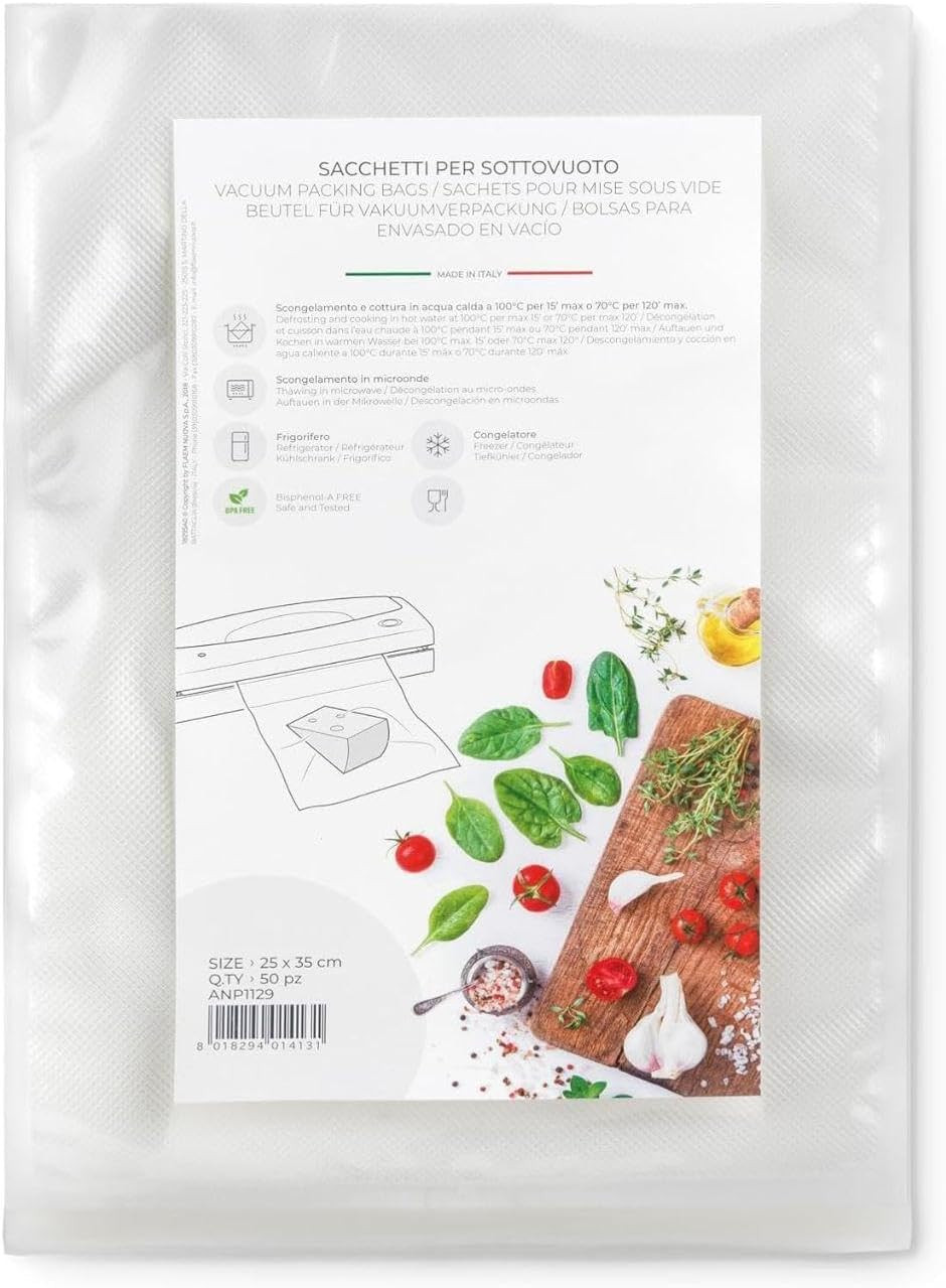Sacchetti Sottovuoto 25x35 Goffrati - Conservazione Alimenti Zero Sprechi