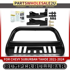 3 Black Bull Bar Bumper Push Grille Guard For Chevy Tahoe Suburban 2021-2024
