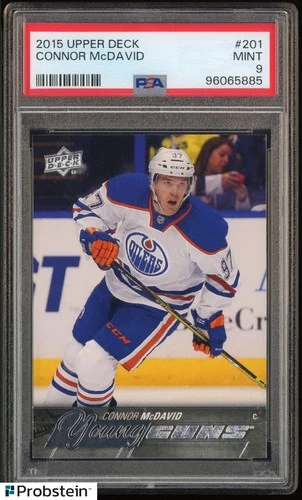 2015-16 Upper Deck Hockey Young Guns #201 Connor McDavid RC Rookie PSA 9 MINT