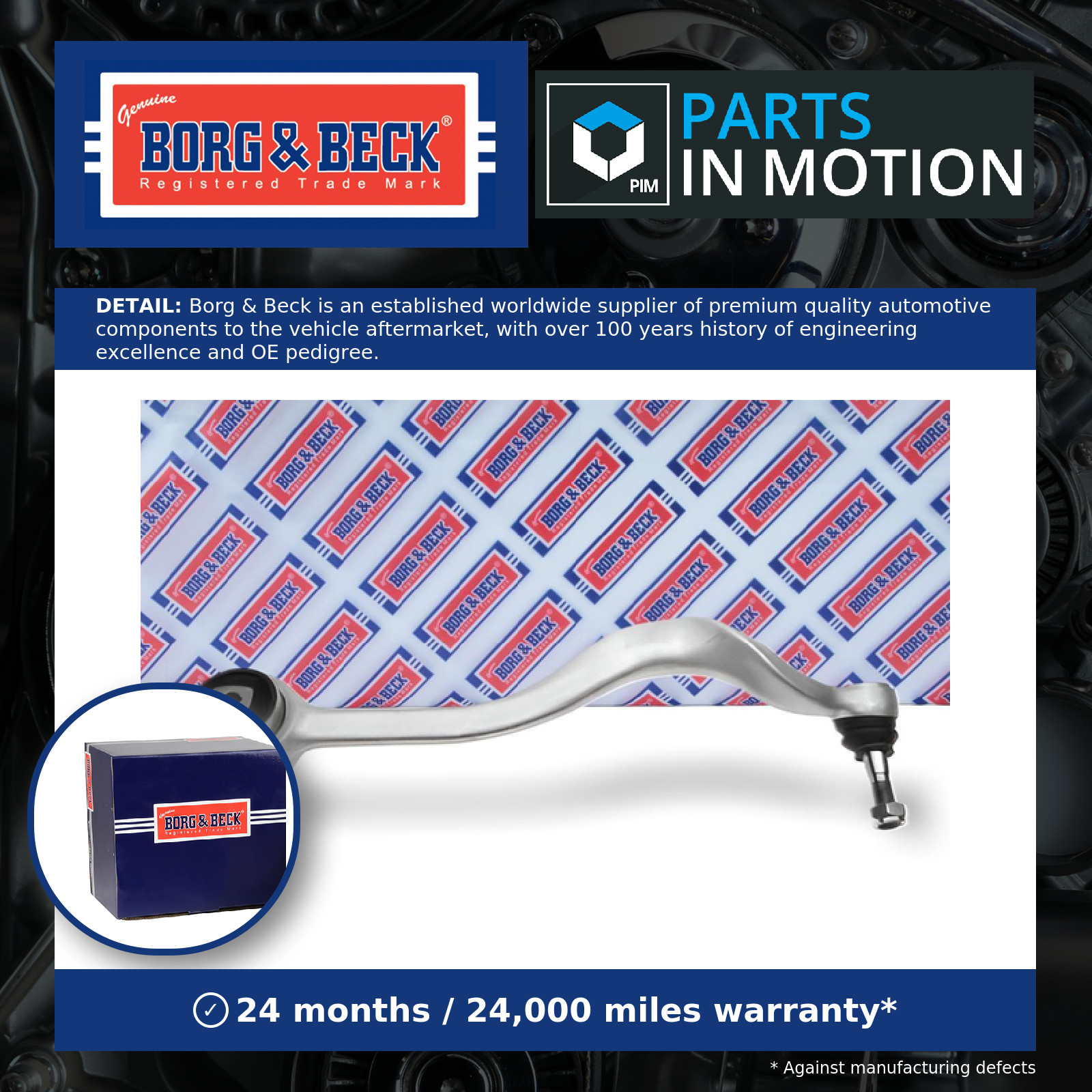 Wishbone / Suspension Arm BCA5955 Borg & Beck Track Control 31121092024 Quality