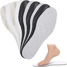 5 Pairs Thin Insoles for Men Unisex Breathable Shoe Inserts Replacement for W...