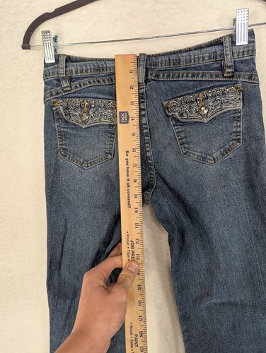 Total Girl Blue Jeans Embroidered Flare Girls Kids Butterfly Flowers 12 Regular - Picture 8 of 10