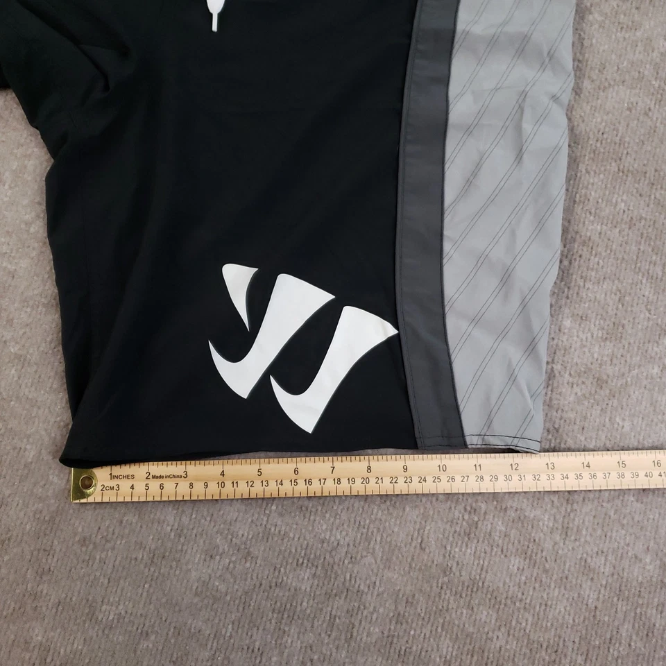 Pantalones Cortos Guerrero Para Hombre XL Negro Gris Elástico Cordón Lacrosse Ligero Gimnasio Foto 3 de 4