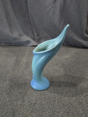 Van Briggle Art Pottery Vase Blue Matte Birds of Paradise 1924 26 D.R. Co.