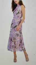 Sam Edelman Women Floral Lace Sequin High Neck Sleeveless Dress Size 8