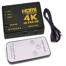 HDMI Switch 4K Switcher 3 in 1 out HD 1080P Video Cable Splitter 1x3 Hub Adapter
