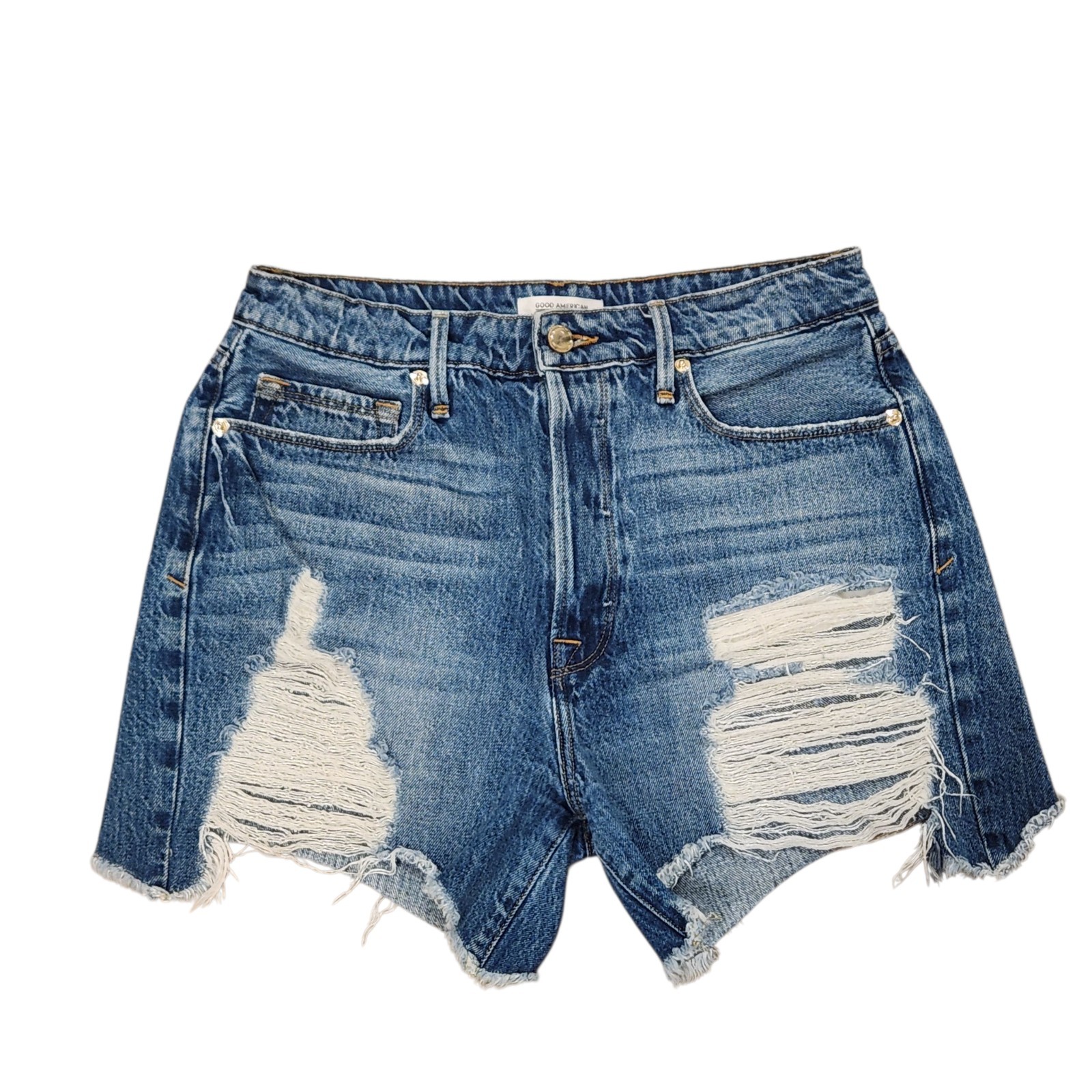 Good American Bombshell Buttonfly High Rise Distr… - image 1