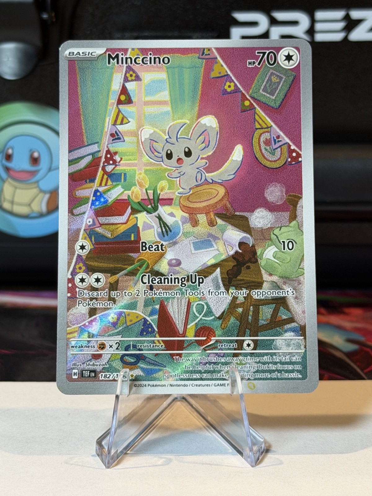 Minccino 182/162 Scarlet & Violet Temporal Forces pokemon card excellent