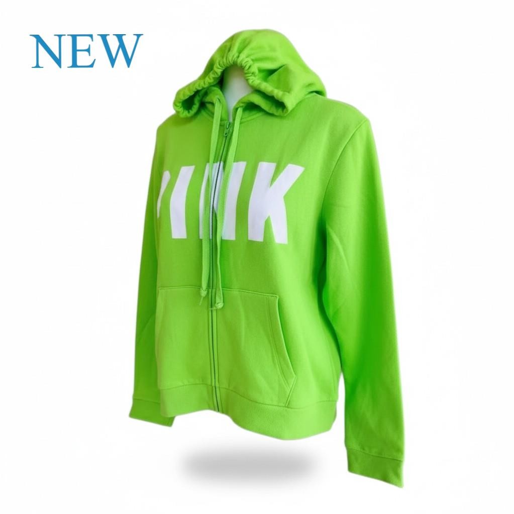 Authentic Victoria's Secret PINK Full Zip Hoodie Neon Green