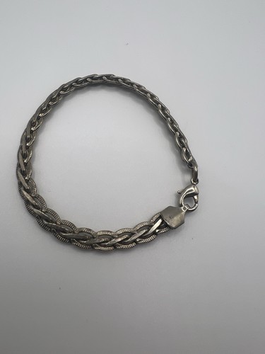 Vintage 925 Sterling Silver Braided Bracelet 7.25 Inches 11.7 Grams - Picture 2 of 6