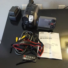 WORKING Vintage 1998 JVC Video Camcorder Camera GR-AXM300U HUGE BUNDLE