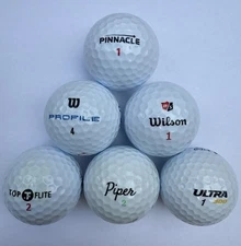 60 Value Mix Assorted 3A-5A Used White Golf Balls (Good-Mint Quality)