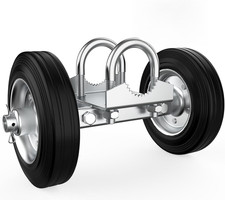 6" Heavy Duty Farm Gate Wheel, Rubber Rolling Gate Wheel Carrier for Driveway Ch
