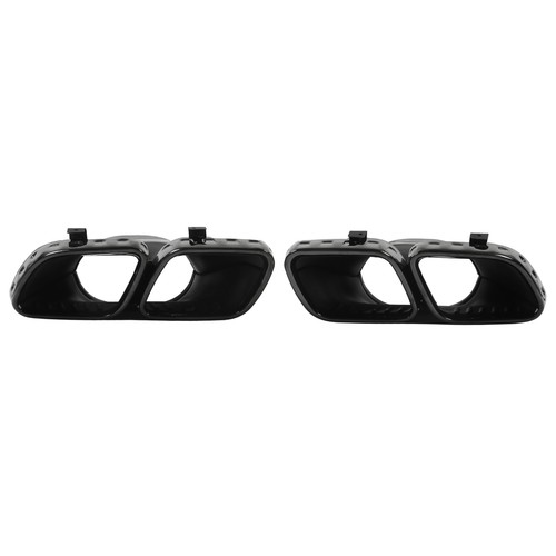 Exhaust Tailpipe Tip Black 304 Stainless Steel Quad Exhaust Tips - Picture 2 of 12