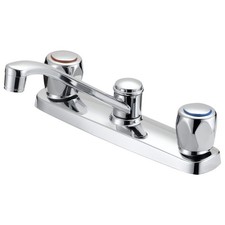 Boston Harbor OMETQO1235CP-LF Kitchen Faucet, 1.8 gpm, 3-Faucet Hole, Metal/Plas