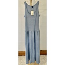 Universal Thread Women's Drop Waist Knit Midi Slip Dress - Blue M