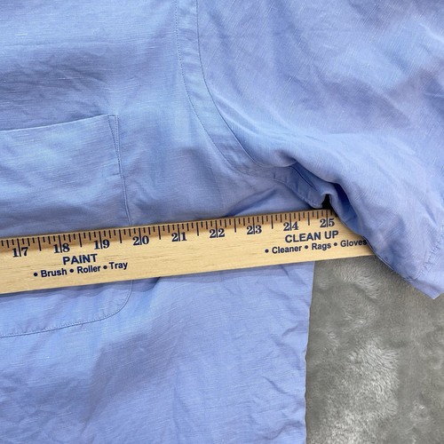 VTG Polo Ralph Lauren Shirt Men's Large Caldwell Camp Linen Silk Loop collar - Picture 7 of 12
