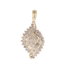 .33ctw Round Cut Diamond Cluster Pendant w/o Chain 10k Yellow Gold 2.69 Grams