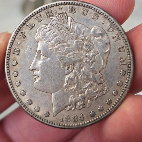 1884-S #1 Morgan Silver Dollar XF with luster, nice semi key vapq
