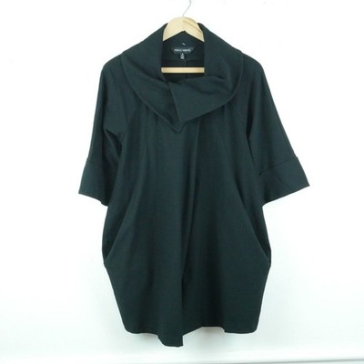 Ming Wang Small Jacket Black Cocoon Lagenlook Artsy Minimal Lagom Modern