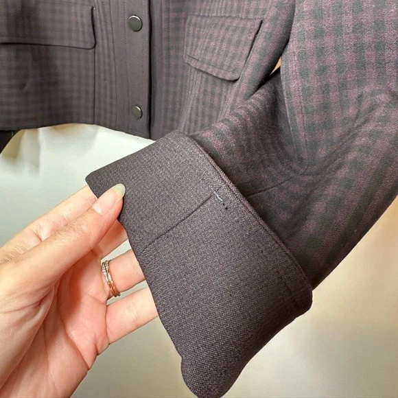Akris Punto Purple and Black Gingham Blazer Jacket Size 12 - Image 2 of 4