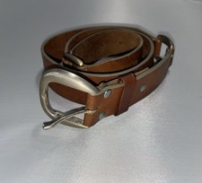 Vintage Western Leather Hip Side Belt Size 36 Natural Marked Analine Cowhide