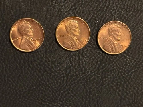 1946-P 1946-D 1946-S Uncirculated Beautiful Coins Bright Red.