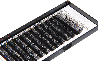 100% Real Mink Fur lashes C, J Curl Mixed Size 8 to 15mm Eyelash Extensions