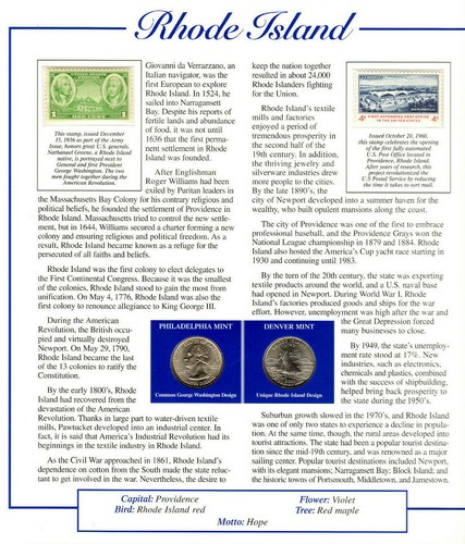 Rhode Island Quarters P&D 2001 (Postal Panel Collection) PCS - Picture 2 of 2