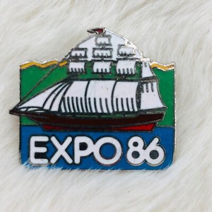 Expo 86 Enamel Souvenir Sailboat Ship Lapel Pin Vancouver Canada