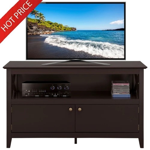 Wooden X-Shape TV Stand Storage Cabinet TVs up to 50" Open Shelf Design New